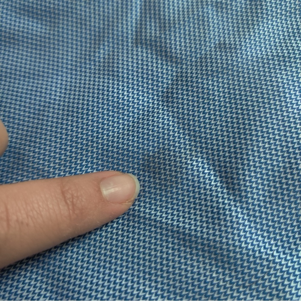 Charles Tyrwhitt Dress Shirt 15.5 37 Extra Slim Fit Non Iron Blue Herringbone - Picture 8 of 8